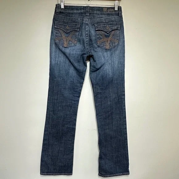 Kut From the Kloth Bootcut Jeans Womens 4 Dark Wash Mid Rise Embroidered Stretch - Picture 7 of 14